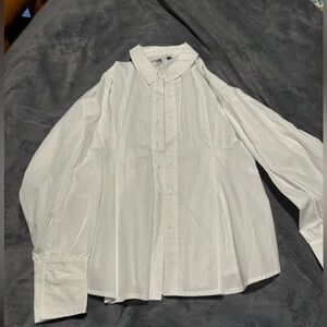 Top Shop White Button Up Size 10